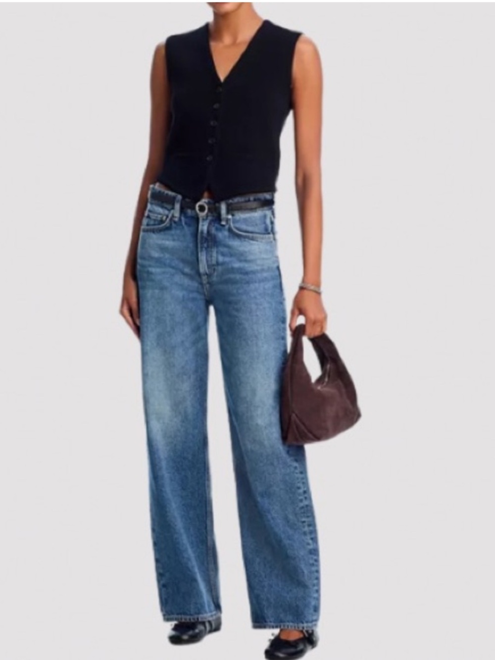 Rag & Bone Jeans Logan Mid-Rise Wide Leg in Charlock Blue